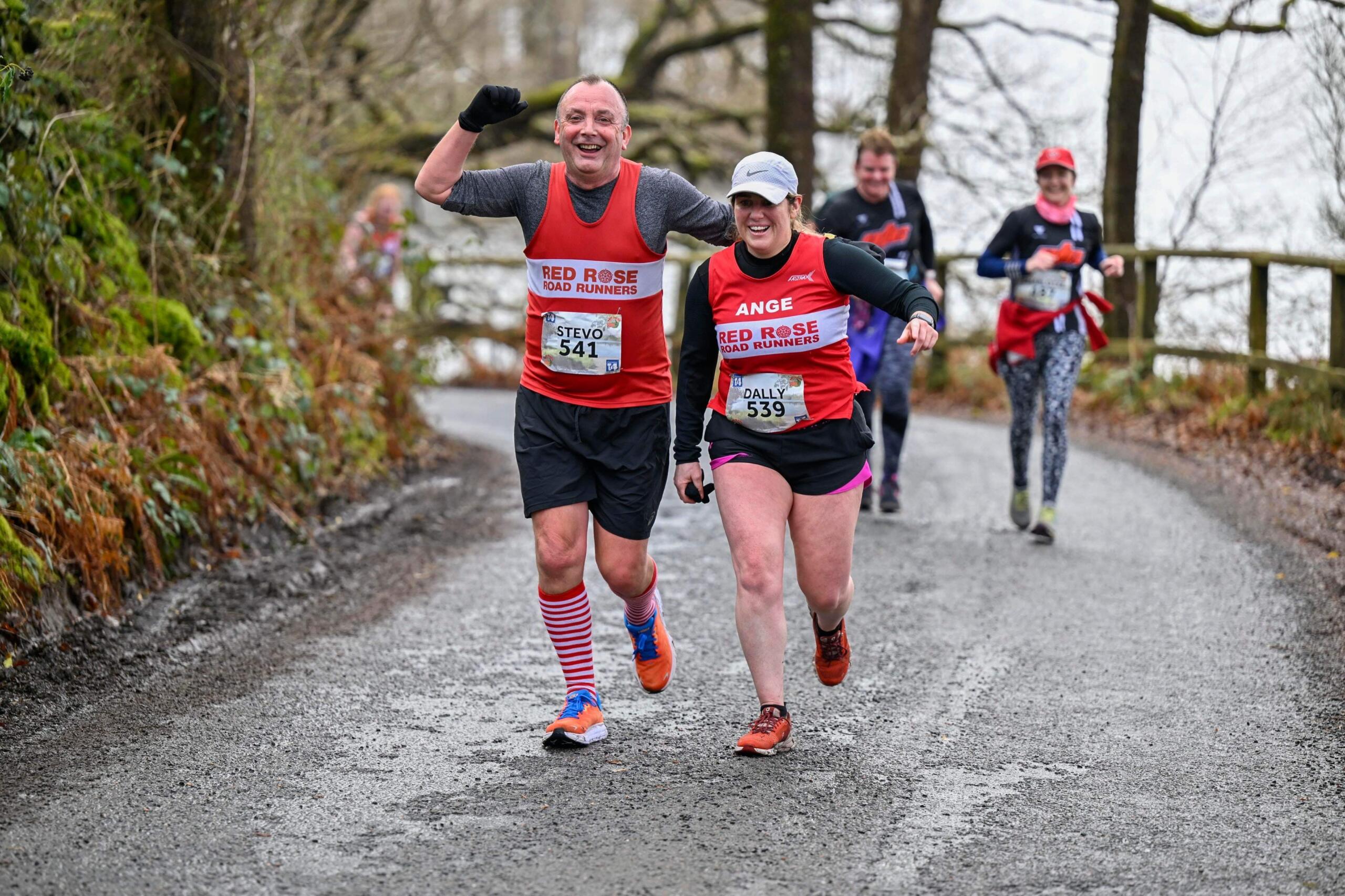 2 people running a race in Coniston